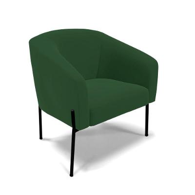 Cadeira Sala De Jantar Pé De Ferro Preto Stella Veludo D03 - D'rossi Cor Verde
