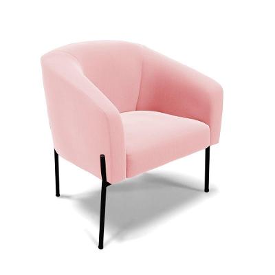Cadeira Sala De Jantar Pé De Ferro Preto Stella Suede D03 - D'rossi Cor Rosa Bebê