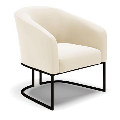 Cadeira Sala De Jantar Base Industrial Preto Stella Veludo D03 - D'rossi Cor Bege