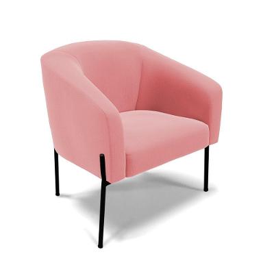 Cadeira Sala De Jantar Pé De Ferro Preto Stella Suede D03 - D'rossi Cor Rose