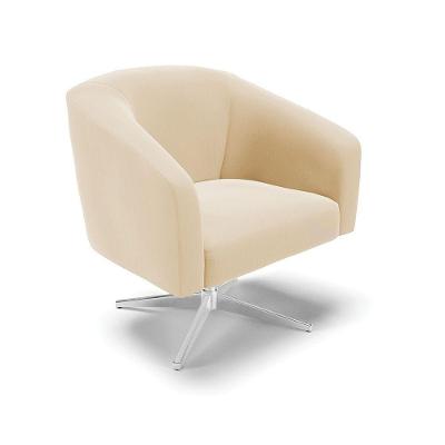 Cadeira Sala De Jantar Giratória Base Cromada Stella Suede D03 - D'rossi Cor Bege