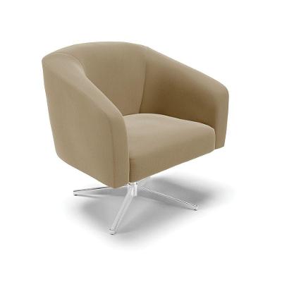 Cadeira Sala De Jantar Giratória Base Cromada Stella Suede D03 - D'rossi Cor Marrom Rato