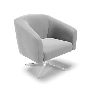 Cadeira Sala De Jantar Giratória Base Cromada Stella Suede D03 - D'rossi Cor Cinza