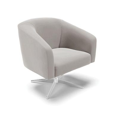 Cadeira Sala De Jantar Giratória Base Cromada Stella Veludo D03 - D'rossi Cor Cinza