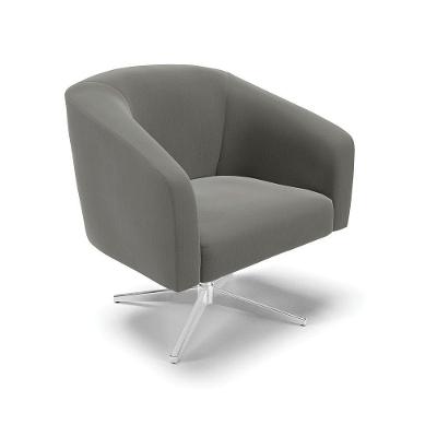 Cadeira Sala De Jantar Giratória Base Cromada Stella Suede D03 - D'rossi Cor Grafite