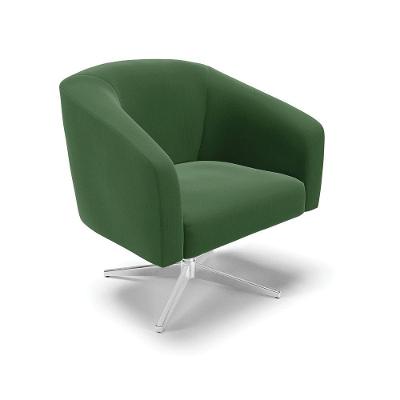Cadeira Sala De Jantar Giratória Base Cromada Stella Suede D03 - D'rossi Cor Verde