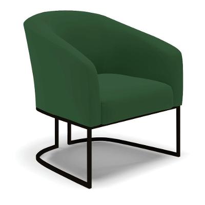 Cadeira Sala De Jantar Base Industrial Preto Stella Veludo D03 - D'rossi Cor Verde