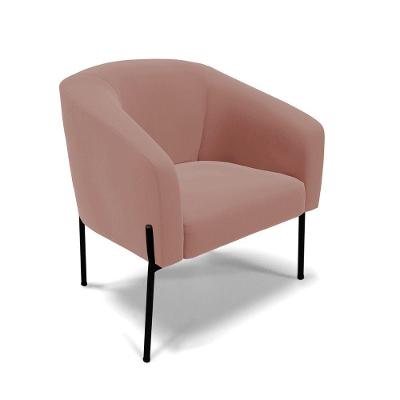 Cadeira Sala De Jantar Pé De Ferro Preto Stella Veludo D03 - D'rossi Cor Rose