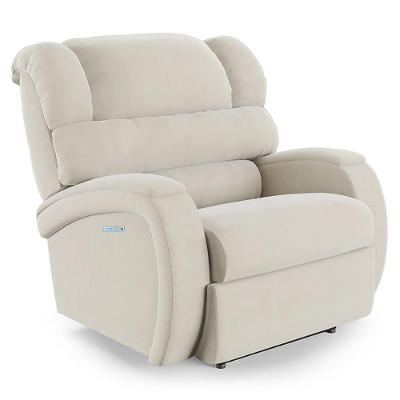 Poltrona Do Papai Reclinável Napoli Elétrica Botão Led Massagem Veludo Fh1 Bege