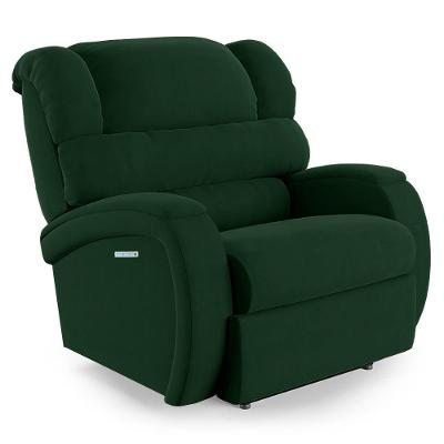 Poltrona Do Papai Reclinável Napoli Elétrica Botão Led Massagem Veludo Fh1 Verde