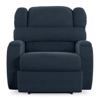Poltrona Do Papai Reclinável Napoli Power Elétrica Veludo Azul Fh1
