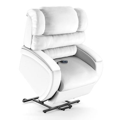 Poltrona Do Papai Reclinável Napoli Elevação Lift Elétrico Pu Branco Fh1