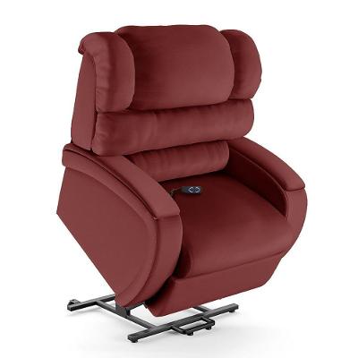 Poltrona Do Papai Reclinável Napoli Elevação Lift Elétrico Pu Vermelho Fh1
