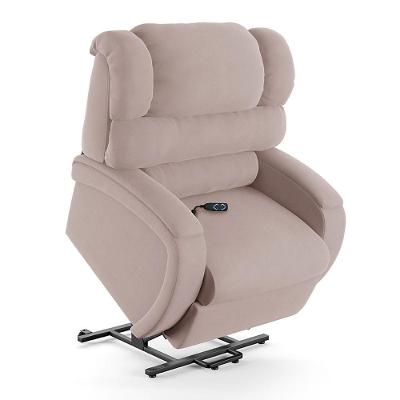 Poltrona Do Papai Reclinável Napoli Elevação Lift Elétrico Veludo Fh1 Rose