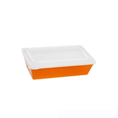 Travessa Stillo Retangular Com Tampa 2l Laranja Em Polipropileno Linha Tropical Vem