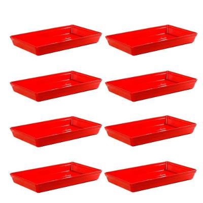 Conjunto De Travessa Stillo Rasa 4,5l 8 Peças Vermelho Em Polipropileno Linha Tropical Vem