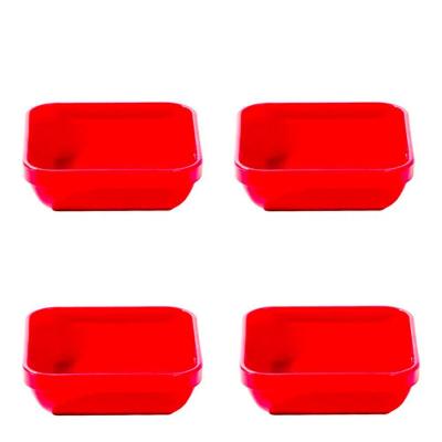 Conjunto De Travessa Cheff 250ml 4 Peças Vermelho Em Polipropileno Linha Tropical Vem