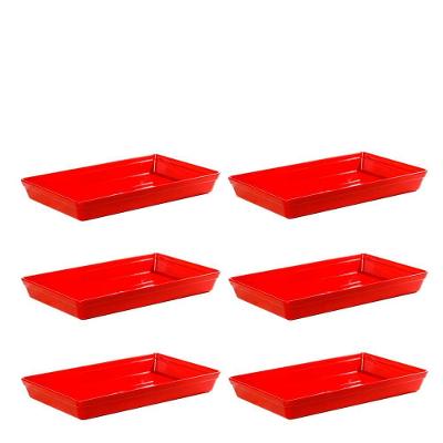 Conjunto De Travessa Stillo Rasa 4,5l 6 Peças Vermelho Em Polipropileno Linha Tropical Vem