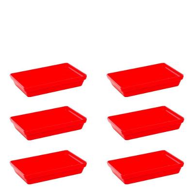 Conjunto De Travessa Stillo Rasa 1,850l 6 Peças Vermelho Em Polipropileno Linha Tropical Vem