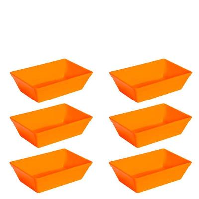 Conjunto De Travessa Stillo 2l 6 Peças Laranja Em Polipropileno Linha Tropical Vem