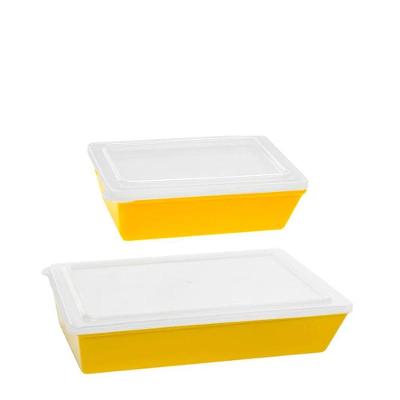 Kit Travessas Stillo Com Tampa 2 Peças Amarelo Em Polipropileno Linha Tropical Vem