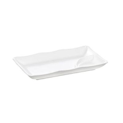Prato Para Sushi Retangular 11,5x19,5 Branco Em Polipropileno Linha Tropical Vem
