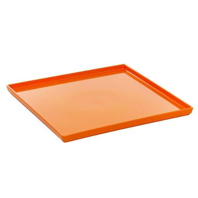 Prato Square Quadrado 27x27 Laranja Em Polipropileno Linha Tropical Vem