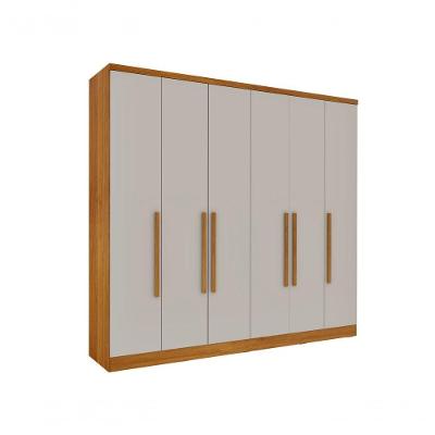Guarda Roupa Casal Veneza 6 Portas 4 Gavetas Tcil Cinamomo/Off White