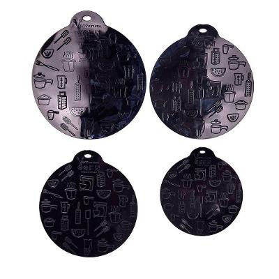 Conjunto De Almofada De Silicone Para Fogão De Indução Magnética Vem 4 Un Preto