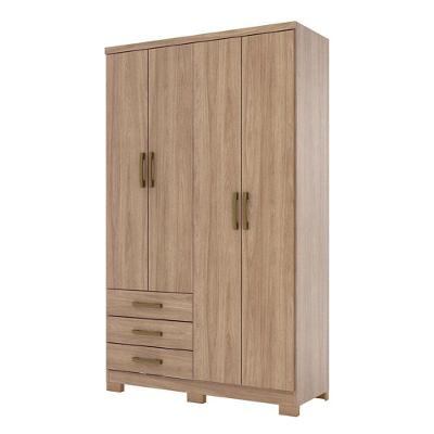 Guarda Roupa Solteiro Ambiente City 4 Portas Jequitibá Brilho - Henn