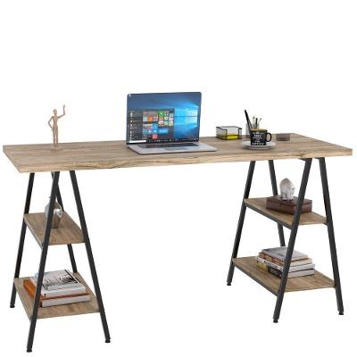 Mesa Para Escritório Estilo Cavalete 150cm Carvalho