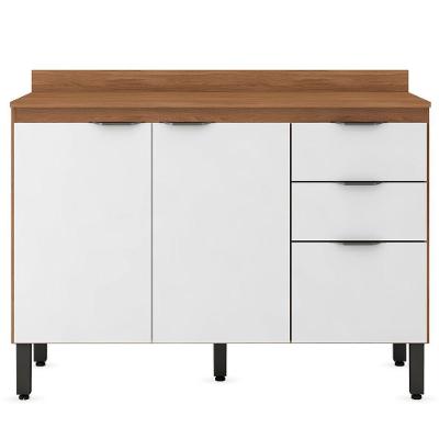 Balcão Para Pia 120cm Com Tampo Firenze Amendola/branco - Demóbile