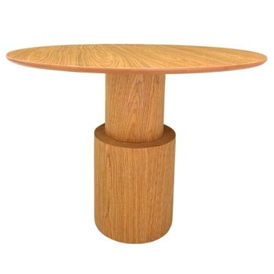 Mesa De Jantar Cilindro Spin Redonda 90 Cm Tampo Freijó Base Freijó Cor Marrom