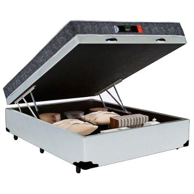 Cama Box Baú Casal + Colchão Ortopédico Resistente Pró D28 Prime Colchões 138x188x60 Branco