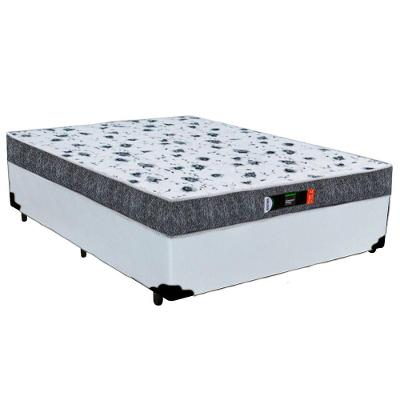 Cama Box Casal + Colchão Ortopédico Resistente Pró D28 Prime Colchões 138x188x60 Cor:branco
