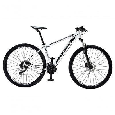 Bicicleta Aro 29 Krw Alumínio 27 Vel Freio Hidráulico Suspensão Com Trava S9 19 Branco-Preto
