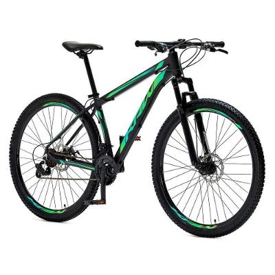 Bicicleta Aro 29 Krw Alumínio 21 Vel Freio A Disco Suspensão Dianteira S3 17 Preto-Verde