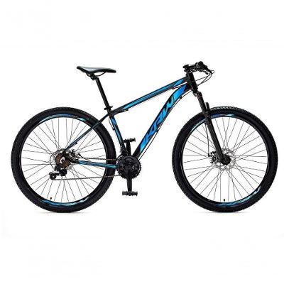Bicicleta Aro 29 Krw Alumínio Shimano 24 Vel Freio A Disco Suspensão Mountain Bike S4 17 Preto-Azul