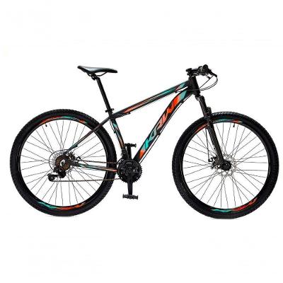 Bicicleta Aro 29 Krw Alumínio Shimano 24 Vel Freio A Disco Suspensão S4 21 Preto-Azul E Laranja