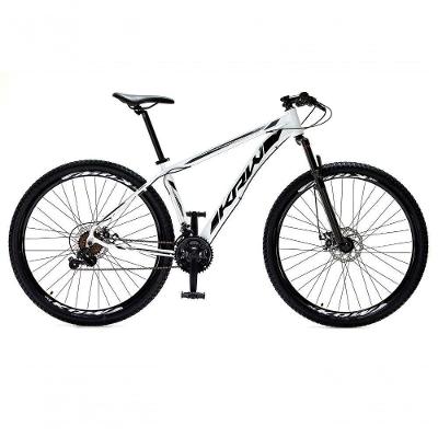 Bicicleta Aro 29 Krw Alumínio 24 Vel Freio A Disco Suspensão Dianteira S1 15.5 Branco-Preto