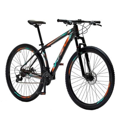 Bicicleta Aro 29 Krw Alumínio 24 Vel Freio A Disco Suspensão Dianteira S1 21 Preto-Azul E Laranja