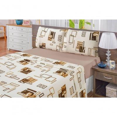 Jogo De Cama Malha Solteiro Quality 03 Peças - Estampa Avelã.
