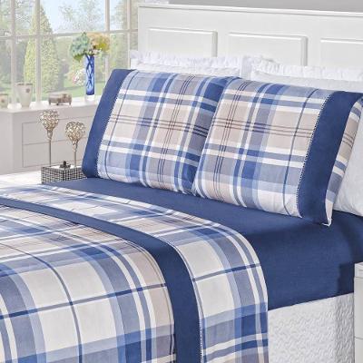 Jogo De Cama Estampado Micropercal 200 Fios Naturale Casal 04 Peças - Titânio.