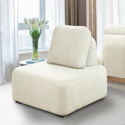 Poltrona Decorativa Santiago Sala De Estar Pés Em Madeira Bouclê Branco