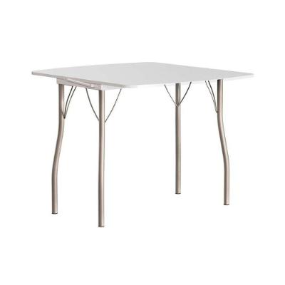 Mesa De Sala Jantar Dobrável 216 Prata-courino Branco Carraro
