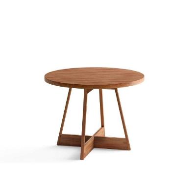 Mesa de Sala Jantar Átria 1594 Redonda Aço c/Tampo Madeirado Redondo 100cm Nogal/Freijo Rose - Carraro