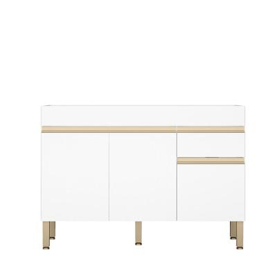 Balcão Gabinete De Pia 120 Cm 3 Portas Sem Tampo Kits Paraná Branco Supremo Branco-supremo