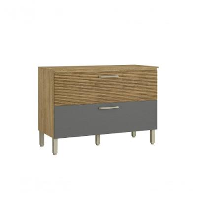 Balcão De Cozinha 1 Porta Basculante 1 Gaveta Com Tampo 1,20 Cm Basic Ametista Kits Parana Freijó Gris-cpripado Freijó