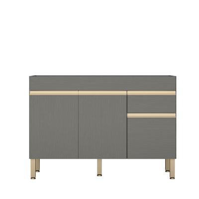 Balcão Gabinete De Pia 120 Cm 3 Portas Sem Tampo Kits Paraná Cinza Gris Cinza-gris