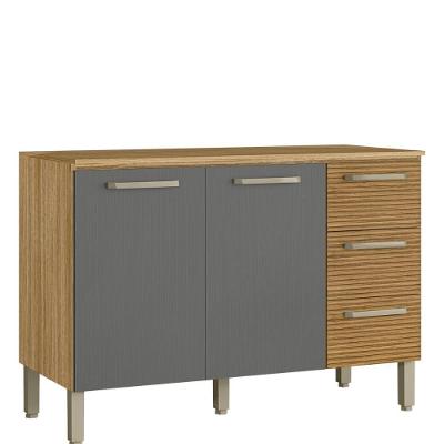 Balcão Gabinete De Pia 120 Cm Com Tampo Ametista Kits Paraná Freijó Gris Ripado Freijó Gris Ripado Freijó